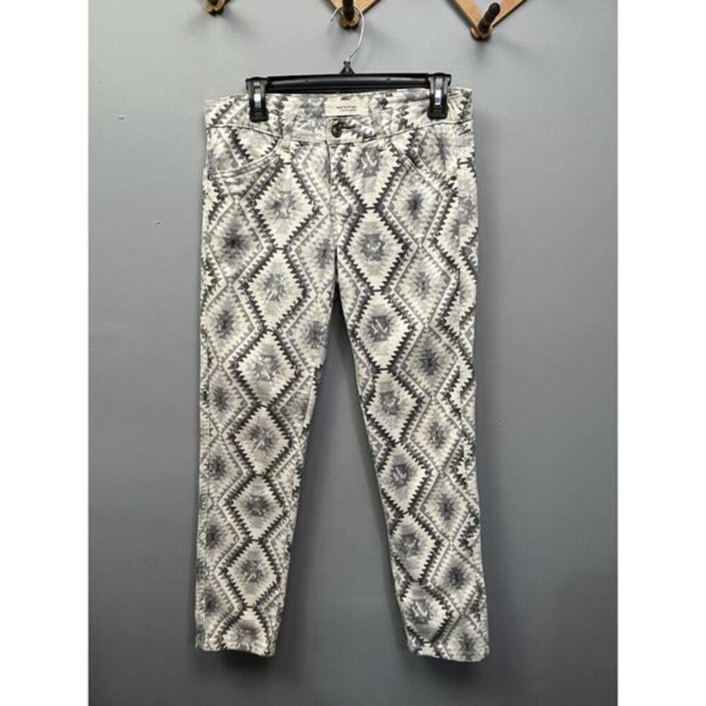 Workshop By Andrea Jovine Pants Womens Size 4 Gray Geometric Straight Leg Jeans‎